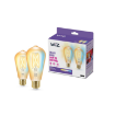 Set 2 becuri LED WiZ Connected Amber Glass E27 ST64 7W 640lm Tunable White