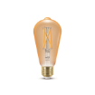 Set 2 becuri LED WiZ Connected Amber Glass E27 ST64 7W 640lm Tunable White