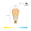 Set 2 becuri LED WiZ Connected Amber Glass E27 ST64 7W 640lm Tunable White