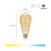 Imagine Set 2 becuri LED WiZ Connected Amber Glass E27 ST64 7W 640lm Tunable White