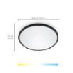 Plafoniera LED smart neagra WiZ Connected SuperSlim Round 22W 2450lm Tunable White