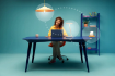 Veioza LED WiZ Connected Portrait Desk 10W 600lm Tunable White