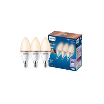 Set 3 becuri LED Philips Smart E14 C37 4.9W 470lm Tunable White