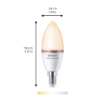 Set 3 becuri LED Philips Smart E14 C37 4.9W 470lm Tunable White