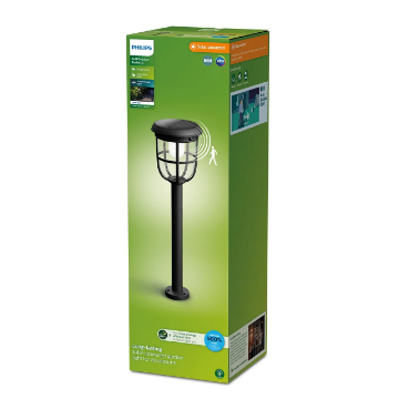 Stalp iluminat solar Philips Radii Round Black 1.3W 250lm 3000k IP44
