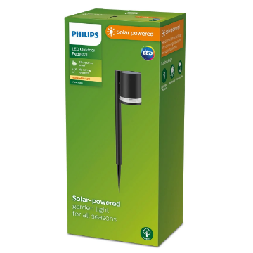 Stalp iluminat solar Philips Fyce Black 1.5W 2700K 200lm IP44