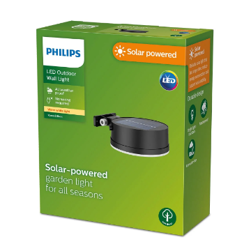 Lampa solara Philips Vynce Round SR Black 1.5W 2700k IP44