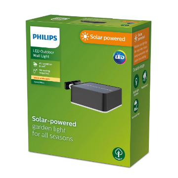 Lampa solara Philips Vynce Square SR Black 1.5W 2700k IP44