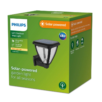 Lampa solara Philips Vapora SR Black 1.5W 2700k IP44