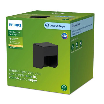 Aplica LED exterior Philips Grits Gardenlink WA Black 1.5W 2700K 180LM IP44
