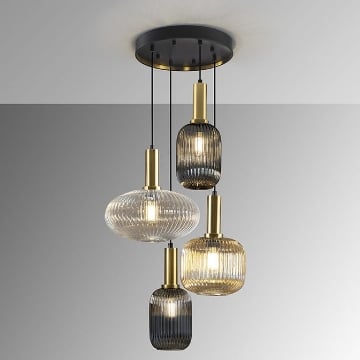 Lustra LED Schuller Norma Black-Brass 4x8W 3000k 225168