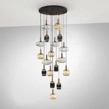 Lustra LED Schuller Norma Black-Brass 18x8W 3000k 225892
