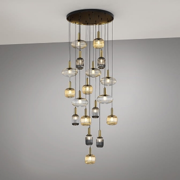 Lustra LED Schuller Norma Black-Brass dimabil 18x8W 3000k 225892D