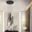 Lustra LED Schuller Varas Matte Black-Gold dimabil 9x5W 3000k 373272D