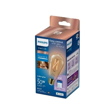Bec LED Philips Smart Amber E27 ST64 7W 640lm Tunable White