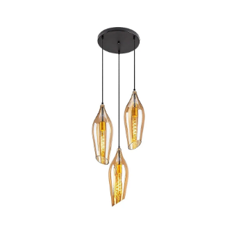 Lustra living Rabalux Bellini Black-Amber 3x60W E27 72203