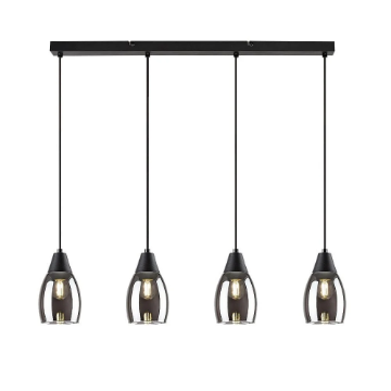 Lustra living Rabalux Ilmari Black-Smoke E27 4x15W 72184