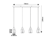 Lustra living Rabalux Ilmari Black-Smoke E27 4x15W 72184