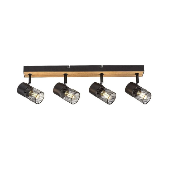 Plafoniera Rabalux Metta Black-Oak Wood 4x40W E14 IP20 71154