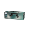 Plafoniera living Philips Pongee Black GU10 2x11W IP20