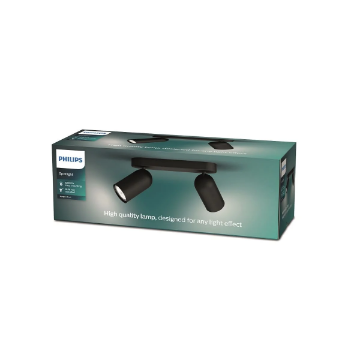 Plafoniera living Philips Pongee Black GU10 2x11W IP20