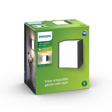 Aplica LED exterior Philips Macaw Black 3W 2700k 270lm IP44