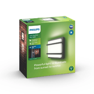 Aplica LED exterior Philips Petronia Anthracite 12W 2700k 1200lm IP44