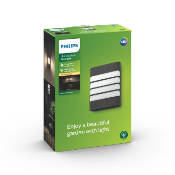 Aplica LED exterior Philips Raccoon Anthracite 4W 2700k 400lm IP44