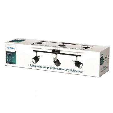 Plafoniera Philips Meranti Black GU10 3x35W IP20