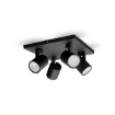 Plafoniera Philips Runner Black GU10 4x20W IP20