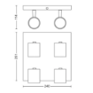Plafoniera Philips Runner Black GU10 4x20W IP20