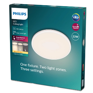 Plafoniera LED Philips Ozziet 22W 2700k 2300lm plastic alb IP20