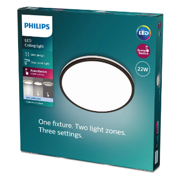 Plafoniera LED Philips Ozziet 22W 4000k 2500lm plastic negru IP20