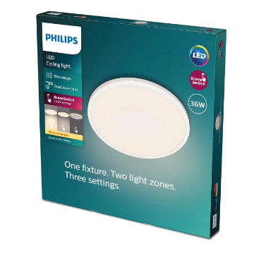 Plafoniera LED Philips Ozziet 36W 2700k 3900lm plastic alb IP20