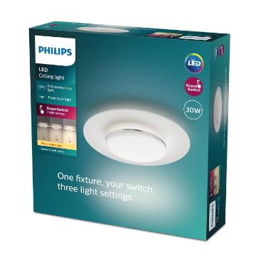 Plafoniera LED Philips Garnet 30W 2700k 3100lm plastic alb IP20