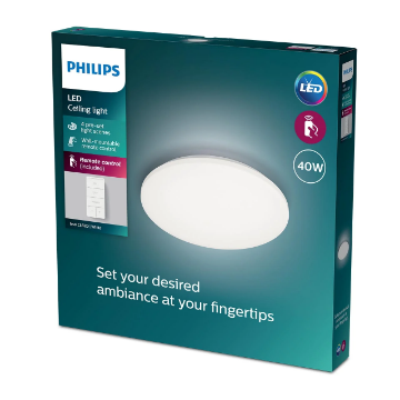 Plafoniera LED Philips Izso 40W 2700-4000-6500k 4300lm plastic alb IP20