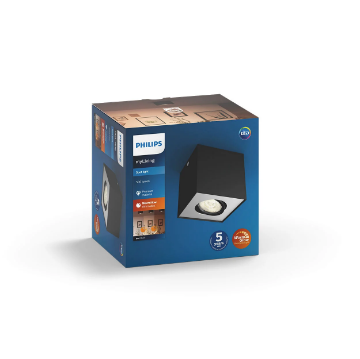 Spot LED Philips Box aplicat 4.5W 2700k 500lm metal negru IP20