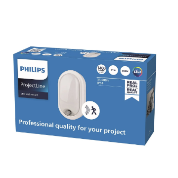Corp LED oval Philips Projectline Wall Mount senzor miscare 15W 4000k 1400lm IP54