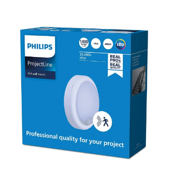 Corp LED rotund Philips Projectline Wall Mount senzor miscare 15W 4000k 1400lm IP65