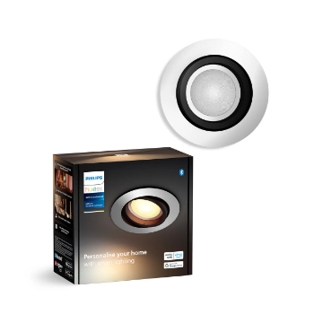 Spot LED incastrat Philips Hue Milliskin Aluminium BT 4.2W 400lm White Ambiance