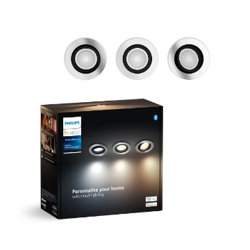 Set spoturi LED Philips Hue Milliskin Aluminium BT 3x4.2W 1200lm White Ambiance