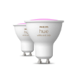 Set 2 becuri LED Philips Hue BT GU10 4.2W 400lm White and Color Ambiance