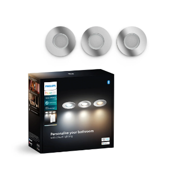 Set 3 spoturi baie Philips Hue Adore Chrome BT 3x4.2W 1200lm White Ambiance