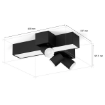 Plafoniera LED smart cu spot Philips Hue Centris Black BT 3x4.2W-25W 2960lm White and Color Ambiance
