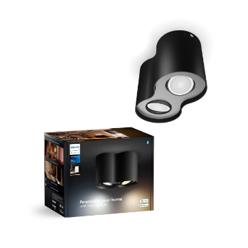 Spot aplicat Philips Hue Pillar Black BT 2x4.2W 800lm White Ambiance