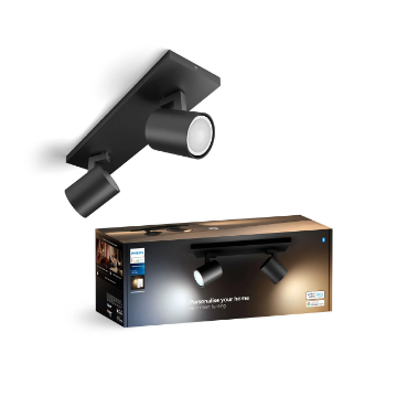 Spot aplicat Philips Hue Runner Black BT 2x4.2W 800lm White Ambiance