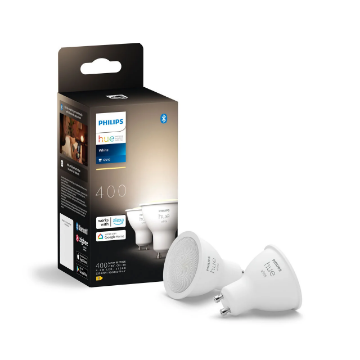 Set 2 becuri LED Philips Hue BT GU10 4.2W 400lm White