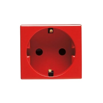 Priza schuko Gewiss System standard german 2 module 16A 2P+E rosie GW20297