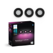 Set 3 spoturi LED inteligente baie Philips Hue Xamento Black 3x4.2W 1200lm White and Color Ambiance WiFi BT Zigbee