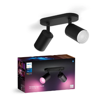 Spot Philips Hue Fugato Black BT 2x4.2W 800lm White and Color Ambiance